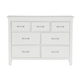 7 Drawers White Finish Dresser Transitional Style Wooden Bedroom Furniture 1pc