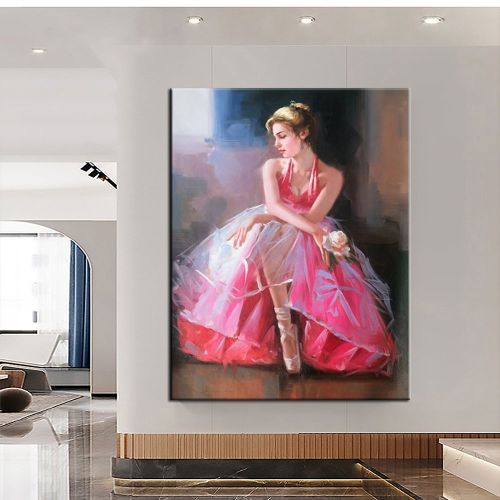 Hand Oil Pianting Ballerina fine art Dancer Handmade oil painting on Canvas female Ballet Artist Wall Art Living Room Bedroom Home Decor