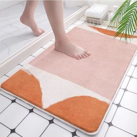 Absorbent Bathroom Bath Mat Quick Drying Coral Fleece Bathroom Rug Non-slip Entrance Doormat Floor Mats Carpet Pad Home Decor (Color: coral fleece F, Specification: 40x60cm)